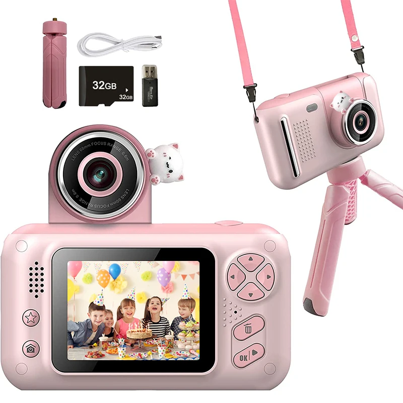 Mini Digital Kid Cartoon Camera Outdoor Photography Toy Gifts HD Screen Camera Photographer Educational Toys Video Recorder