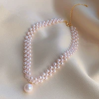 pearl braided necklace 2022 new korean design clavicle chain fashion summer womens choker