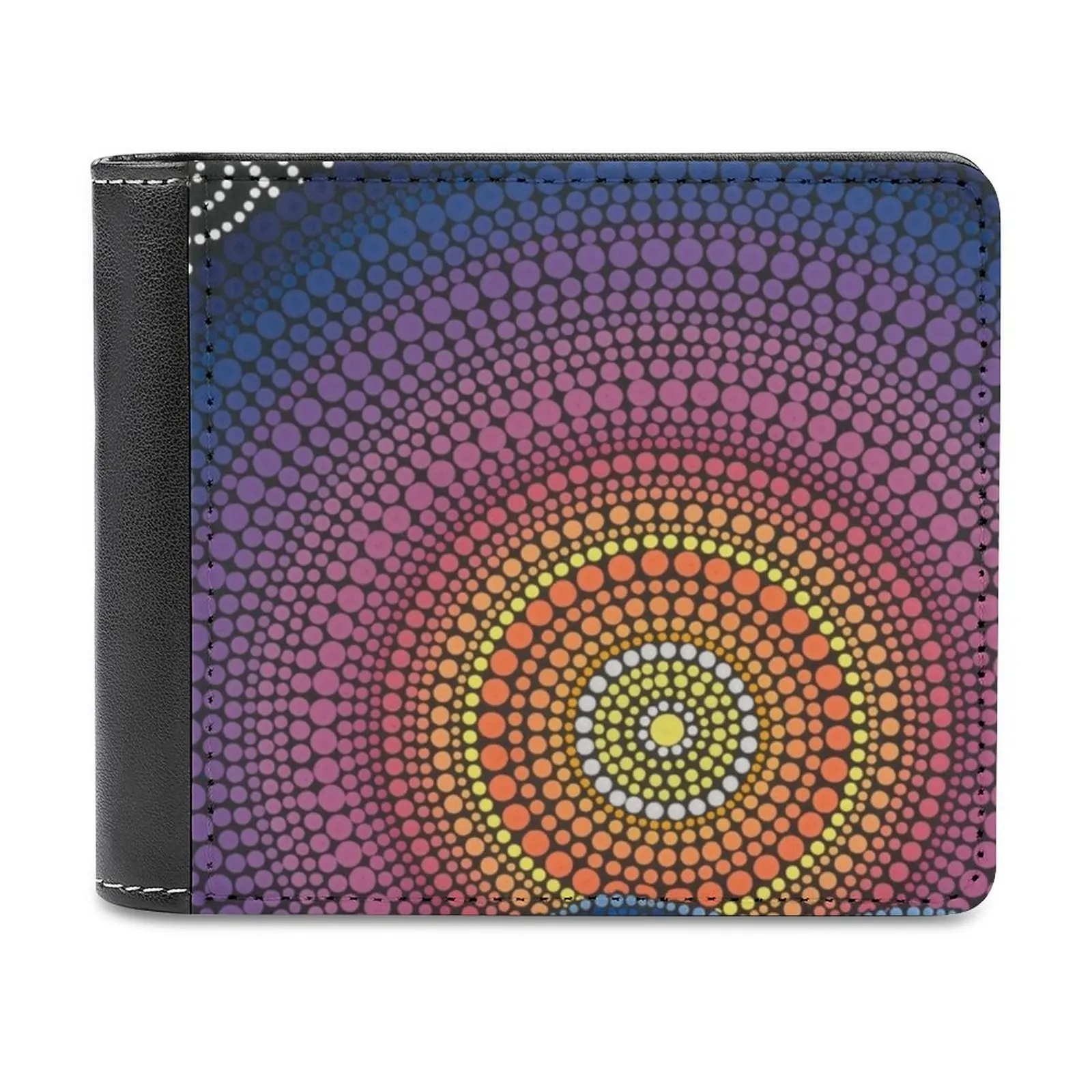 

The Calm Beneath Leather Wallet Credit Card Holder Luxury Wallet Aboriginal Awake Dreaming Aboriginal Art Sunset Ocean Beach