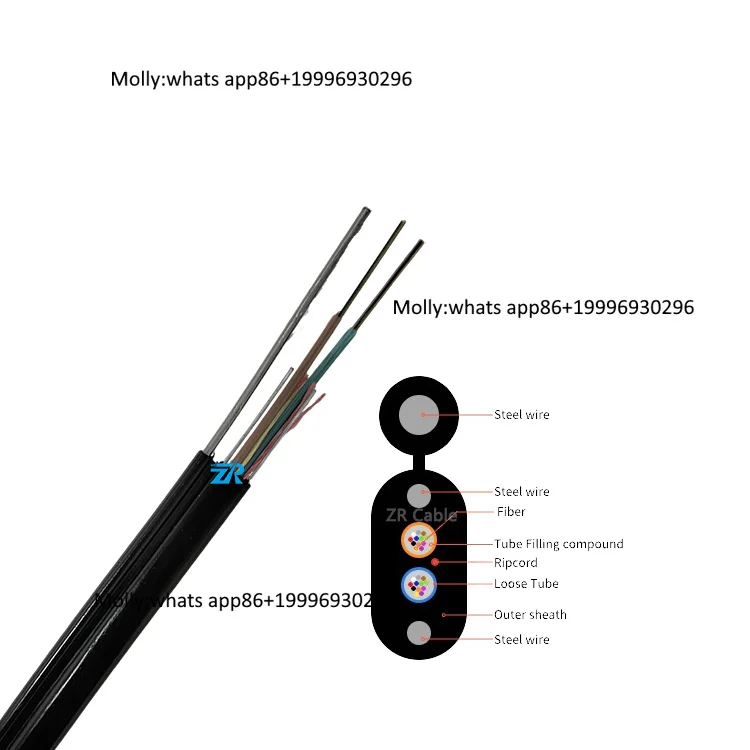 Фото Наружный плоский оптический кабель FTTH на 4, 6, 8, 12, 24, 36, 48 волокон, GYXBY, GJYXCH, с фосфатированным стальным проводом, плоский кабель типа «восьмерка» (Fig 8) №1