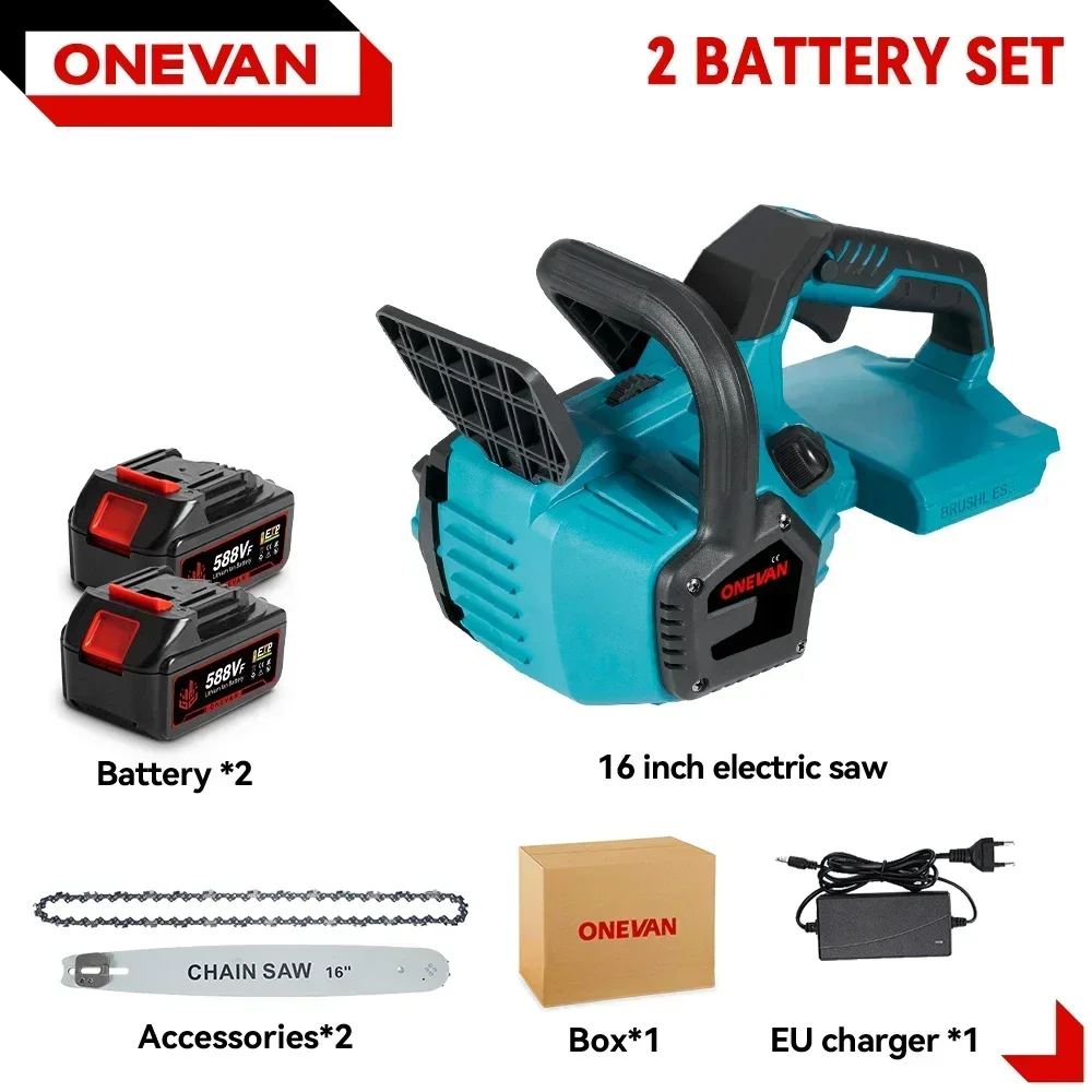 Бесщеточная аккумуляторная электропила ONEVAN 16 дюймов 8000 Вт