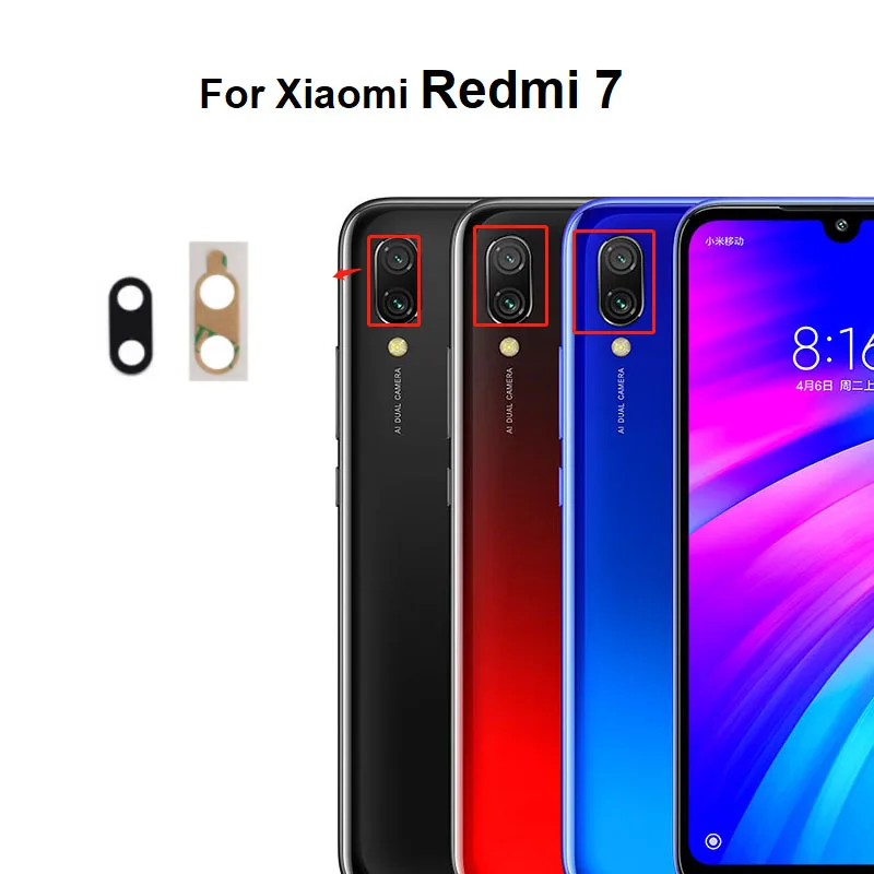 

New Back Camera Glass For Xiaomi Redmi 7 Rear Lens With Glue Sticker Adhesive M1810F6LG M1810F6LH M1810F6LI