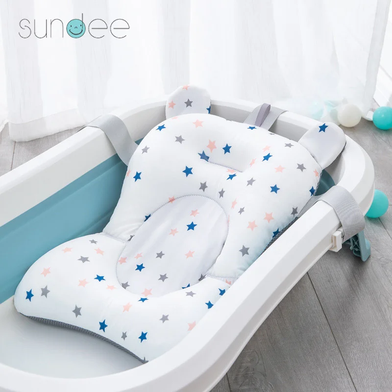 Baby Shower Bath Tub Pad Newborn Bathtub Pillow Infant Safety Nursing Foldable Support Non-Slip Comfort Body Cushion Mat