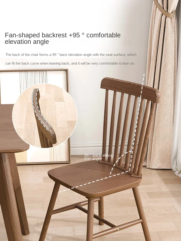 Hxl обеденный стул из массива дерева Виндзорский простой домашний стол деревянный