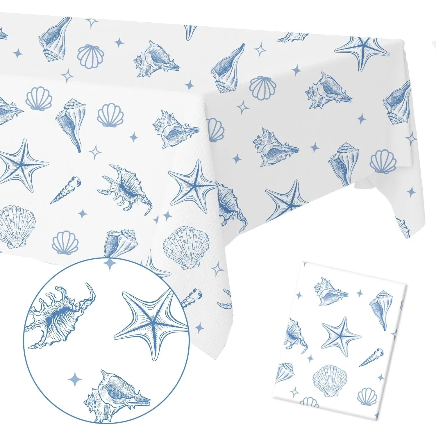 Kreat4joy последний тост на побережье девичник скатерть синие ракушки украшения для