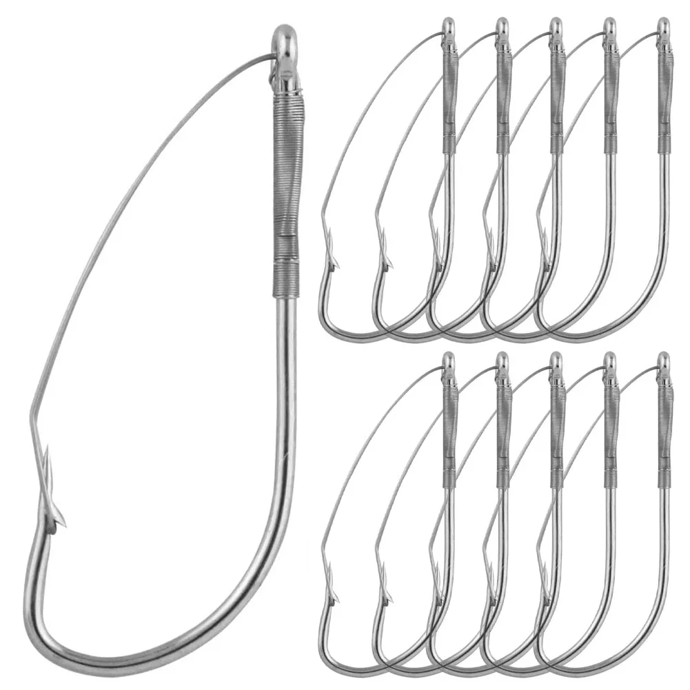 

Fishing Wacky Worm Hooks10 Pieces Weedless Fishing Hooks For Soft Worm Baits Available In 1/0# 2/0# 3/0#