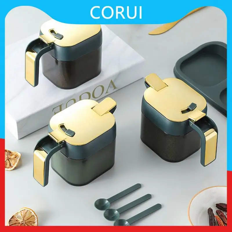 

Plastic Moisture-proof Wall-mounted Seasoning Bottle Durable Salt Shaker Sealed Seasoning Jar Set Combination Salt Seasoning Box