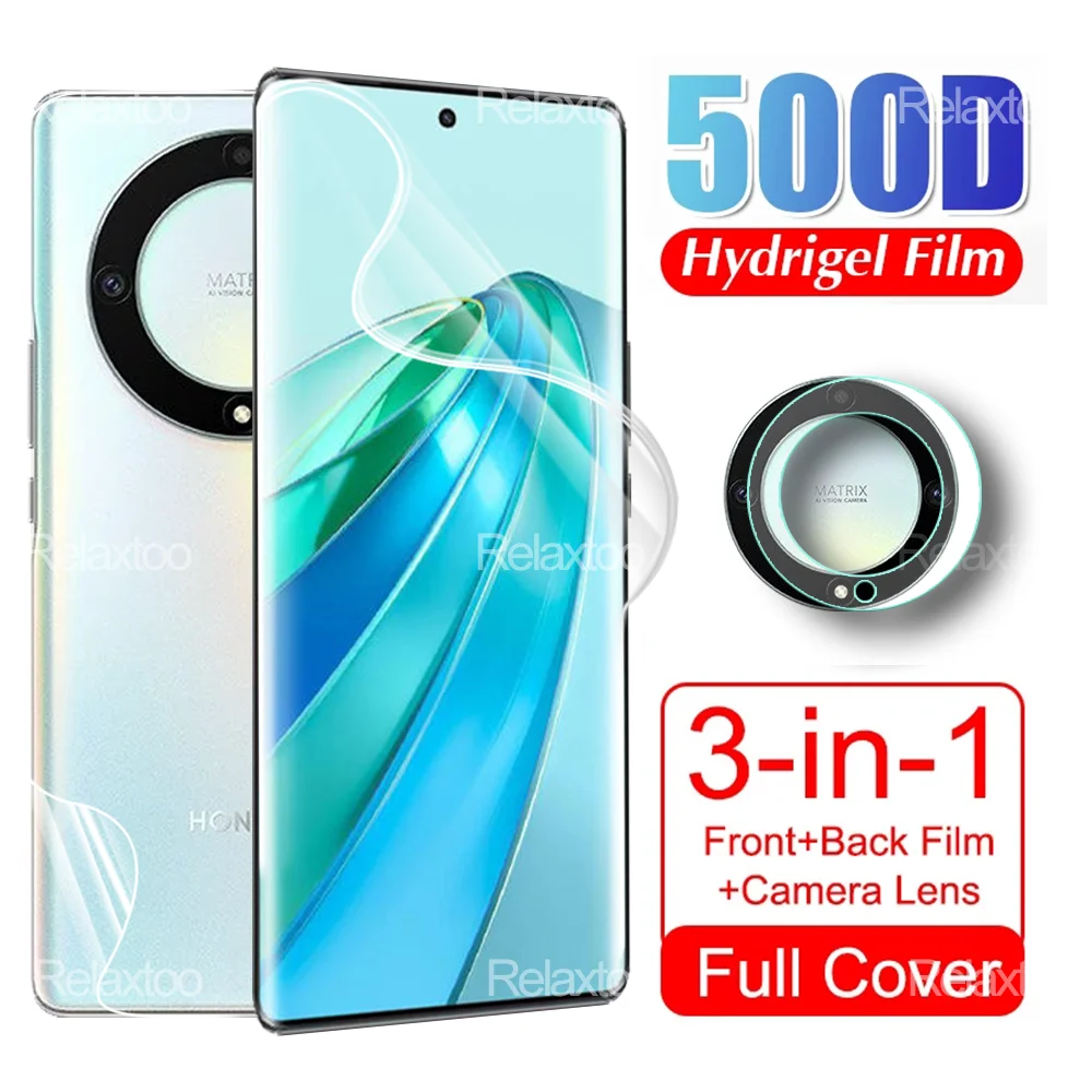 

3To1 Back Front Hydrogel Film For Honor X9a X40 Camera Lens Glass Honer X9 A HonorX9a HonorX40 5G 6.67'' Phone Screen Protector