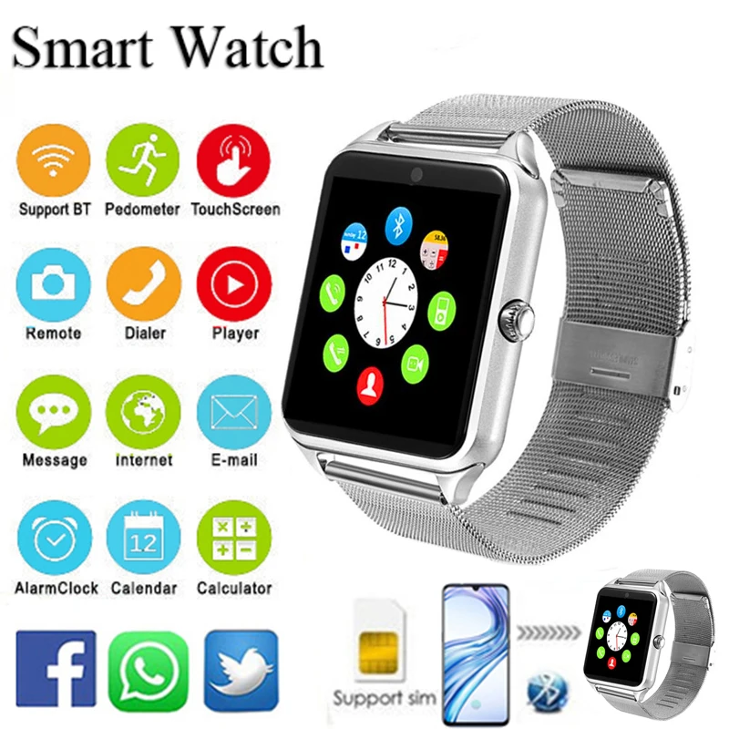 

2023 Z60 Smart Watch Men With Sim Card Bluetooth SmartWatch steel tape Women Fashion Smartwatch reloj inteligente PK GT08 Q18