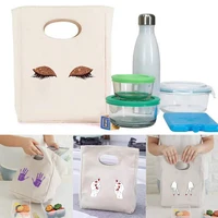 women bag chest print tote canvas thermal box packed lunch bag eco clutch storage bags folding organizer travel bags for women