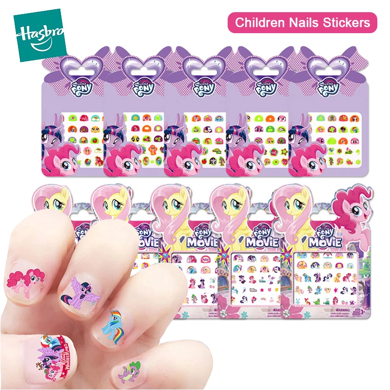 

Hasbro My Little Pony Nail Stickers Toys Anime Figure Pinkie Pie Noctilucent Twilight Sparkle Cosplay Toys for Girls Children