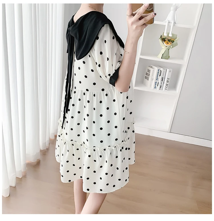 Летнее короткое платье для беременных в Корейском стиле цветное платье-трапеция