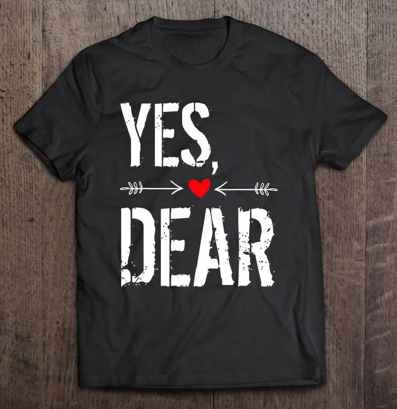 

Футболка Мужская/Женская хлопковая, Повседневная рубашка с надписью «Да, дорогой муж, брак, жена, день рождения, День Святого Валентина», Пря...