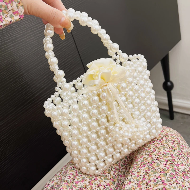 

Модная Банкетная женская сумка на плечо, Свадебная женская сумка, трендовая Роскошная плетеная Сумка с жемчугом для женщин, элегантная сумк...