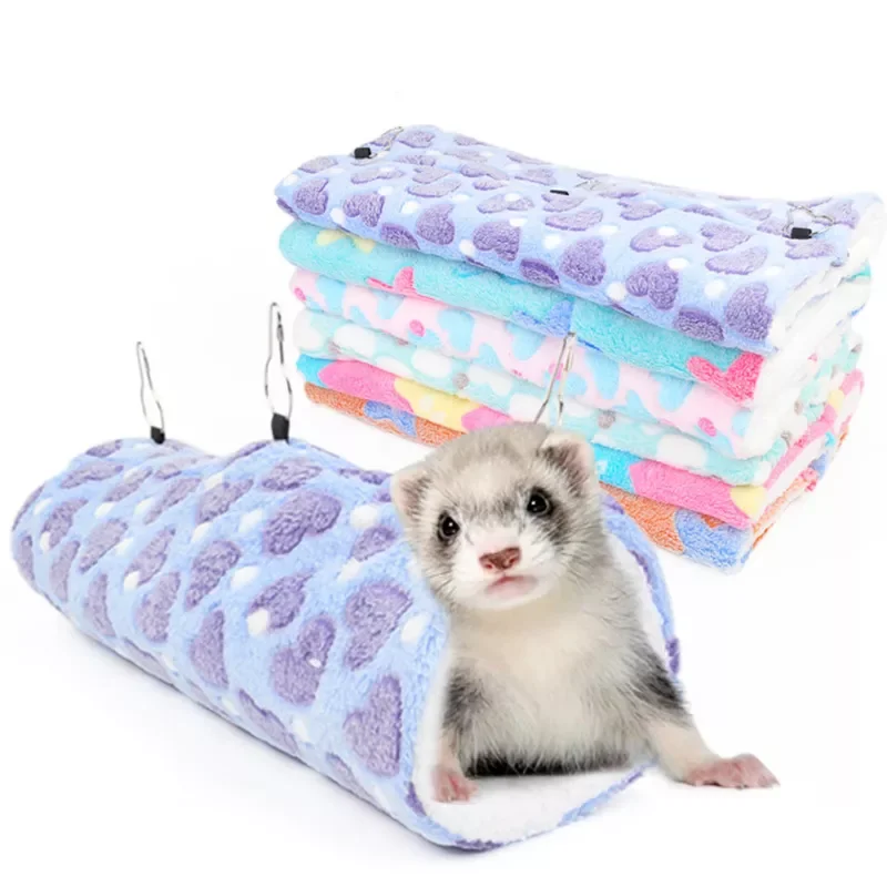 

Hamster Rat Squirrel Hanging Hammock Swing Nest Pet Cage Sleeping Bed Plush Metal Hanging Design Comfortable Pet Supplies