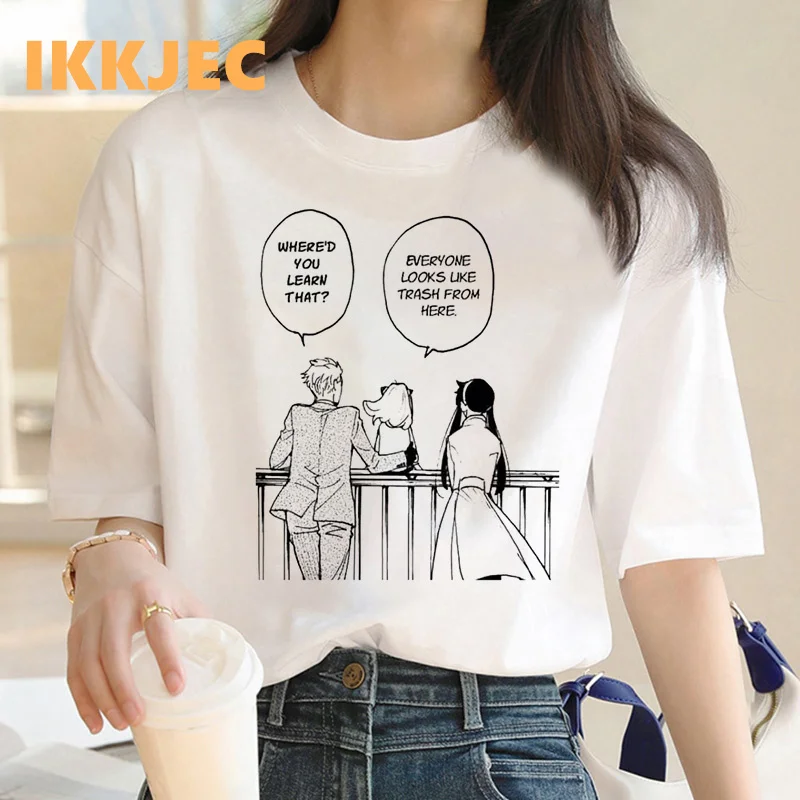 

spy x family t-shirt tshirt female harajuku kawaii graphic tees women ulzzang grunge casual tshirt crop top harajuku