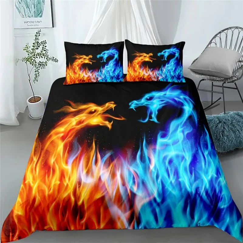 Fire Of Dragon Duvet Cover Set Single Twin Double Queen King Super Size Bed Linen