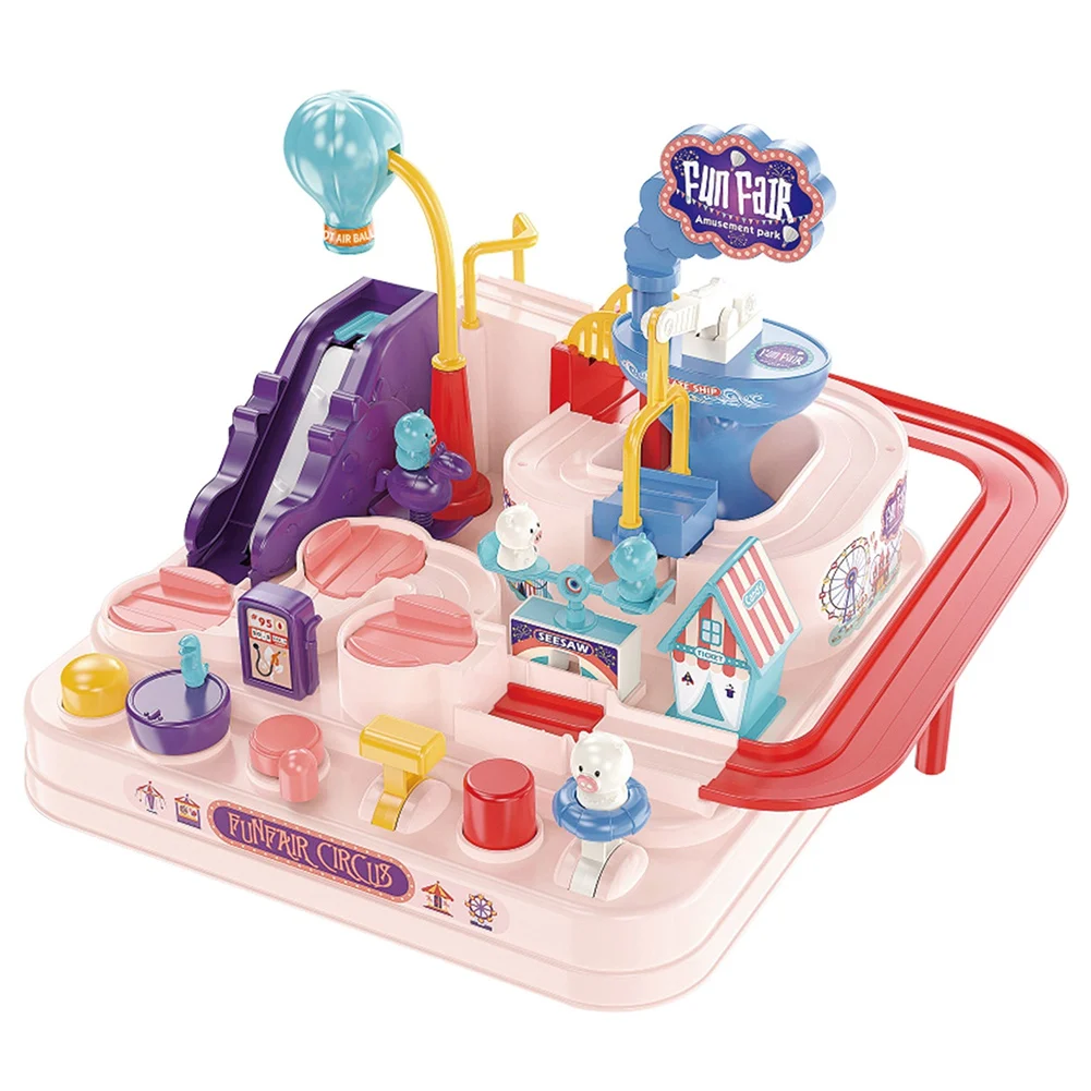 

Детская игрушка мультяшный автомобиль трек игрушка инерционный раздвижной трек автомобиль Приключения парк аттракционов тема