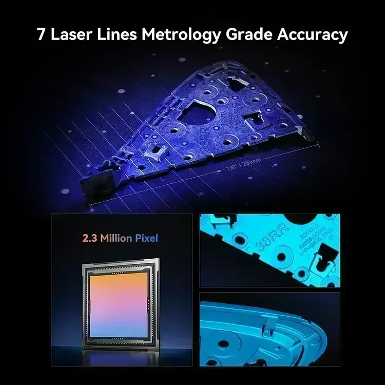 3D-сканер Creality CR-Scan Raptor: многолинейный, синий NIR, точность 0.02 мм, 60 кадровс, отслеживание без дрожания, 24-битный цветной сканер (art.: 3920da9dbcbbb) - 3920da9dbcbbb