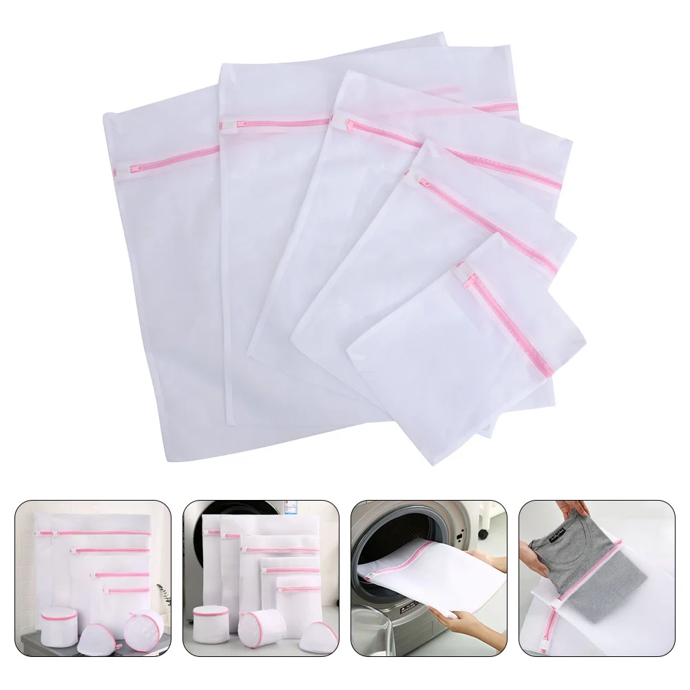 

5pcs Closure Fine Mesh Washable Zipper Mesh Wash Bags Mesh Laundry Bags