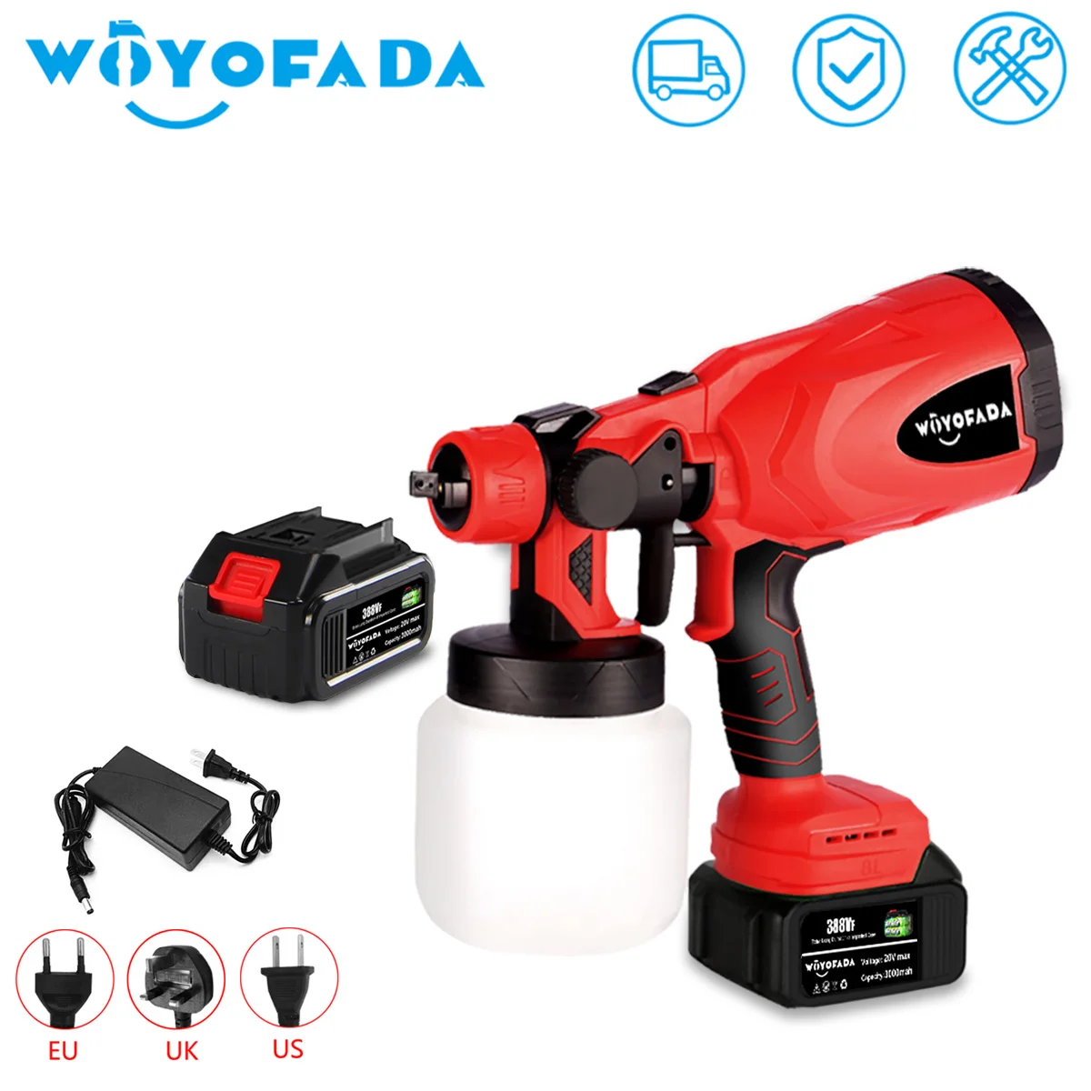 30000rpm Spray Gun High Power Home Electric Paint Sprayer Easy Spraying and Clean Perfect for Beginner For Makita 18V Battery