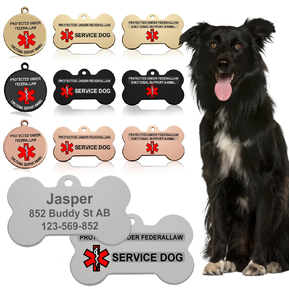 Персонализированная бирка для идентификатора собаки брелок из нержавеющей