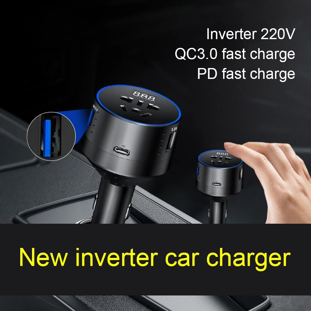 

Inverter Car Charger 12v 220v 110V PD Type-C QC3.0 USB Socket Car Charging Adapter 24V Auto Power Converter conversor 12v a 220v