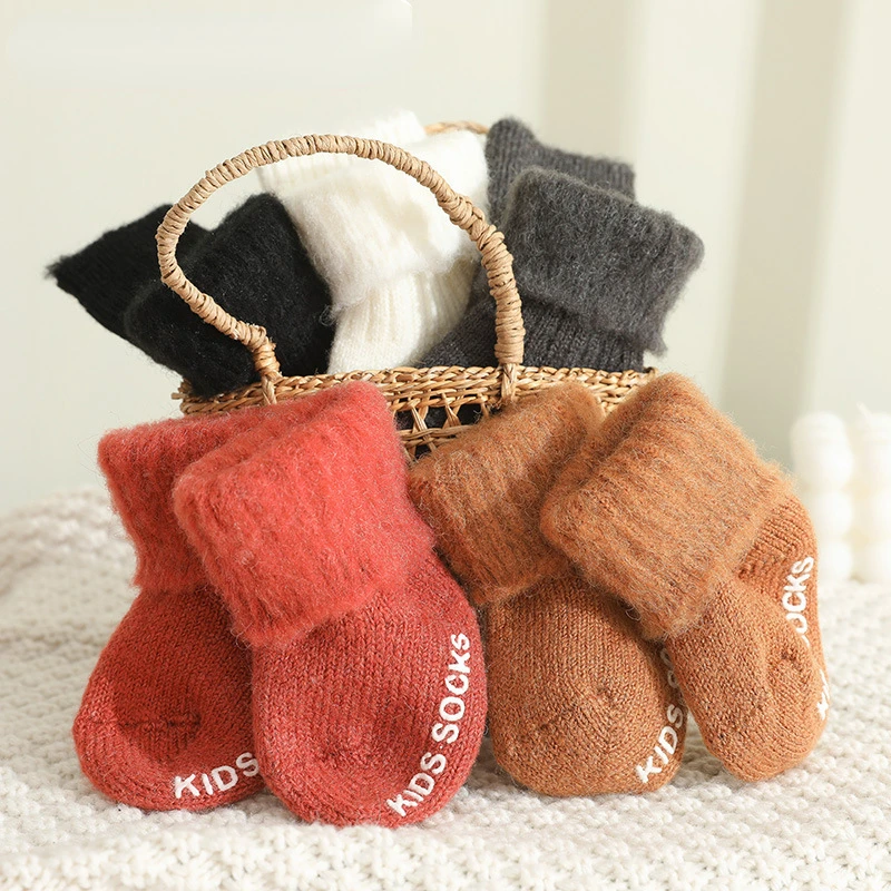 

Winter Wool Sock for Baby Boy Girl Spain Wool Fleece Thickening Warm Pile Sock Anti-slip Floor Calf Sock Baby Clothes Baby Stuff