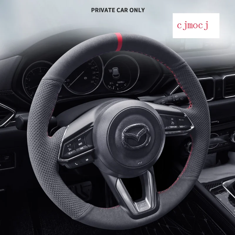 

Cover Customization for Mazda3 Axela Car Steering Wheel Cover Hand Sewn Suede for CX4 Atenza Mazda6 CX5 CX30
