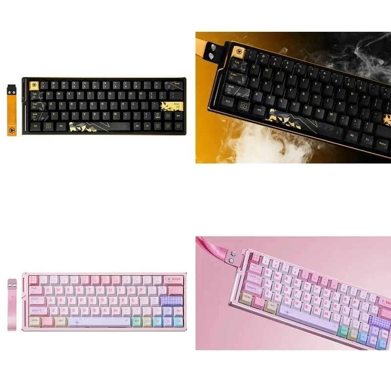 Фото Горячая распродажа ATK EDGE 63 HE Esports Magnetic TTC Snake Magneto Switch Wolves&Pink Limited с RGB-подсветкой, ориентированной на юг, с возможностью горячей замены, NKRO, USB-C. №1