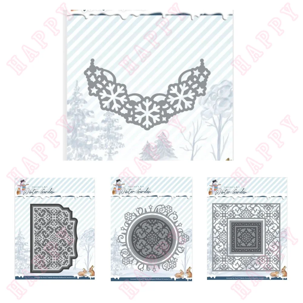 

2022 Snowflake Corner Border Frame Circle Metal Cutting Dies Photo Album Diy Scrapbook Paper Make Cards Handmade Mold Embossing