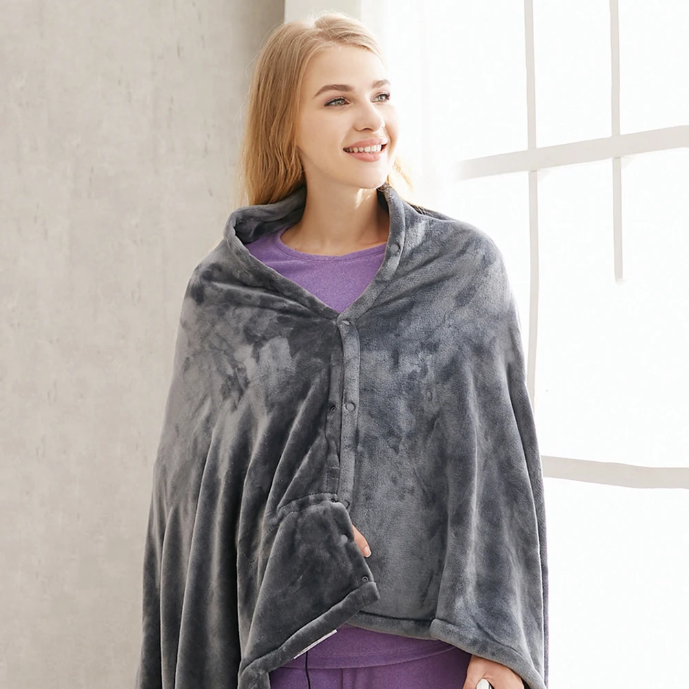 

Зимняя шаль с электрическим подогревом, теплый носимый 3-х ступенчатый Регулируемый Рождественский подарок, тепловое электрическое теплое ...