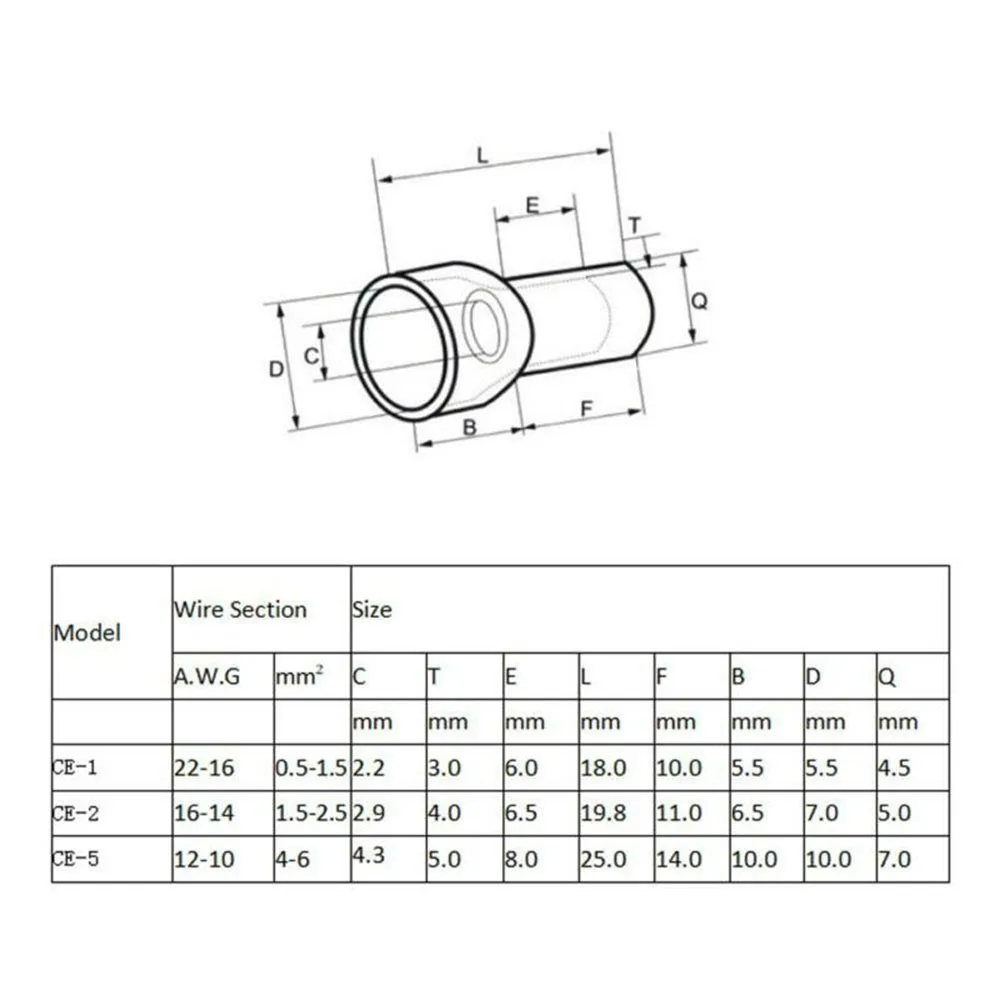 

300pcs Terminal Connector Closed End Cap Insulated Aluminum Supply 22-16/16-14/12-10 Set Electrical Equipment Crimp