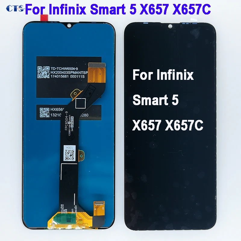 

ЖК-дисплей 6,6 дюйма для Infinix Smart 5 X657 X657C для Tecno Infinix X657 кодирующий преобразователь сенсорного экрана в сборе, запасные части