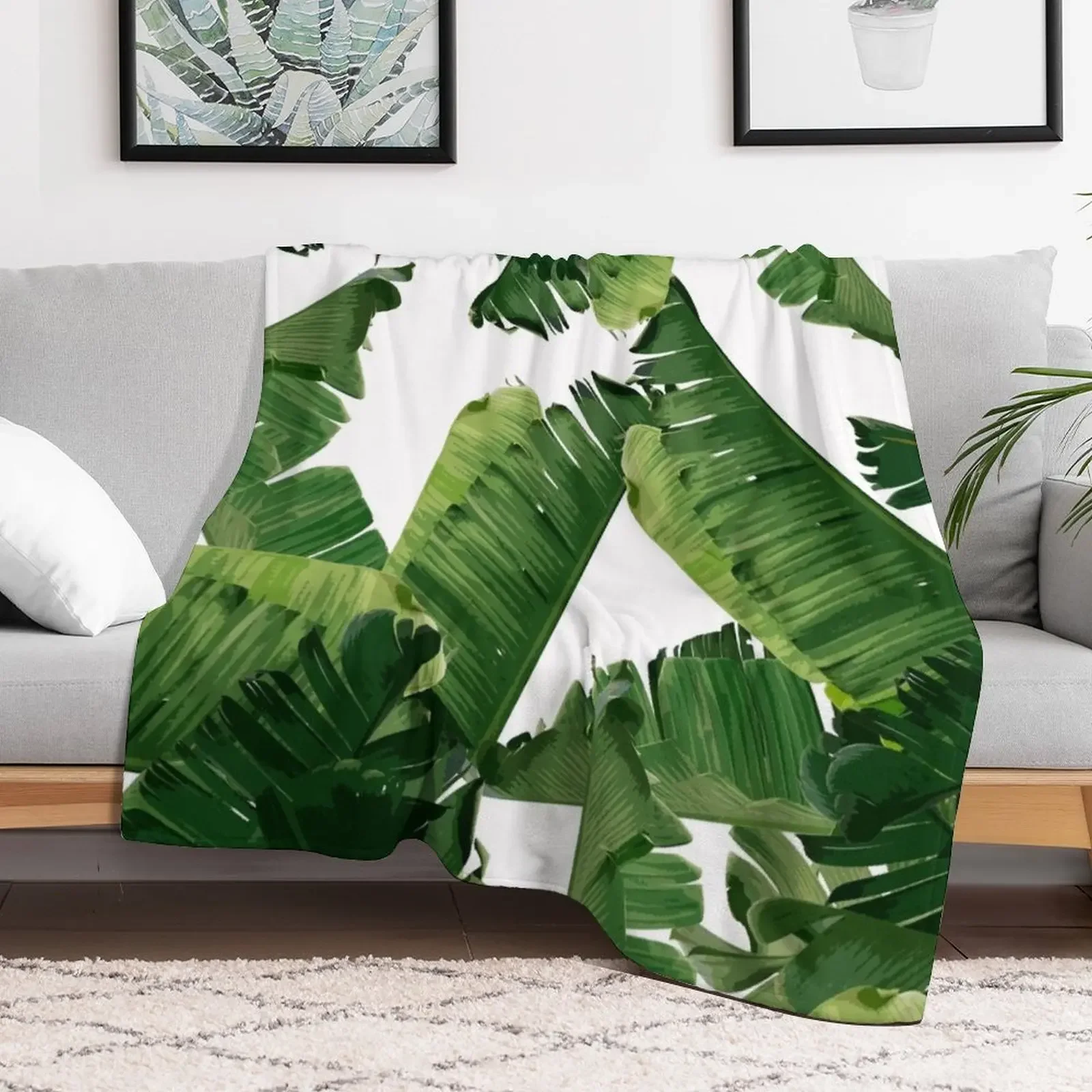 Plush одеяло с банановыми листьями