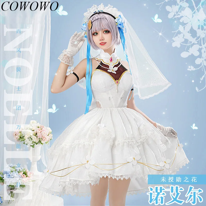 

COWOWO Аниме! Genshin Impact Noelle цветочное свадебное платье, Великолепный костюм для косплея, костюм для Хэллоуина, вечеринки
