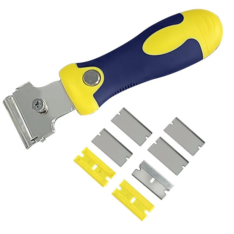 

Multi-purpose Telescopic Scraper Holder To Clean Glass Floor Tile Wall Cleaning Scraper with Four Blades