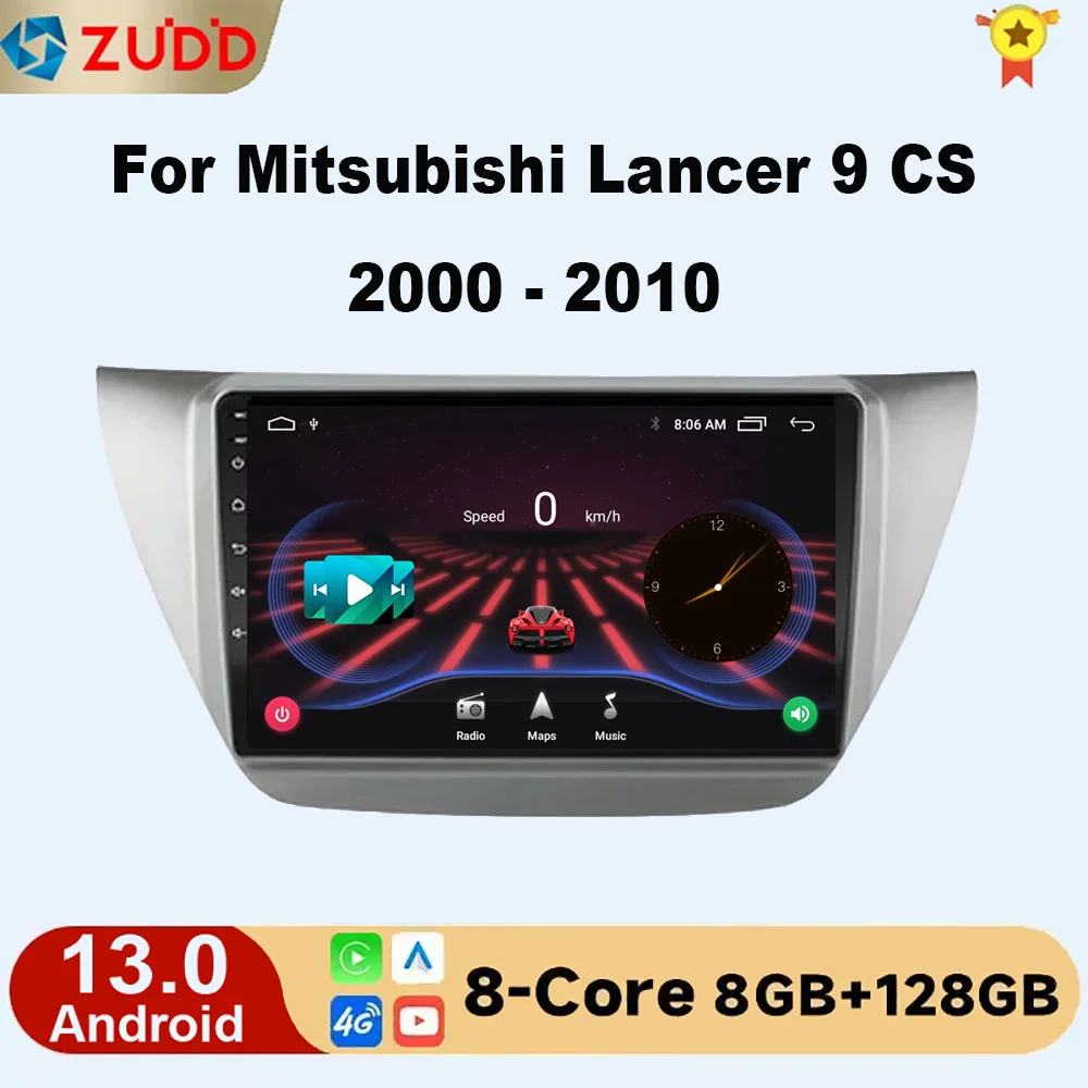 Автомобильное радио Android 13 Carplay для Mitsubishi Lancer 9 CS 2000-2010 мультимедийный плеер