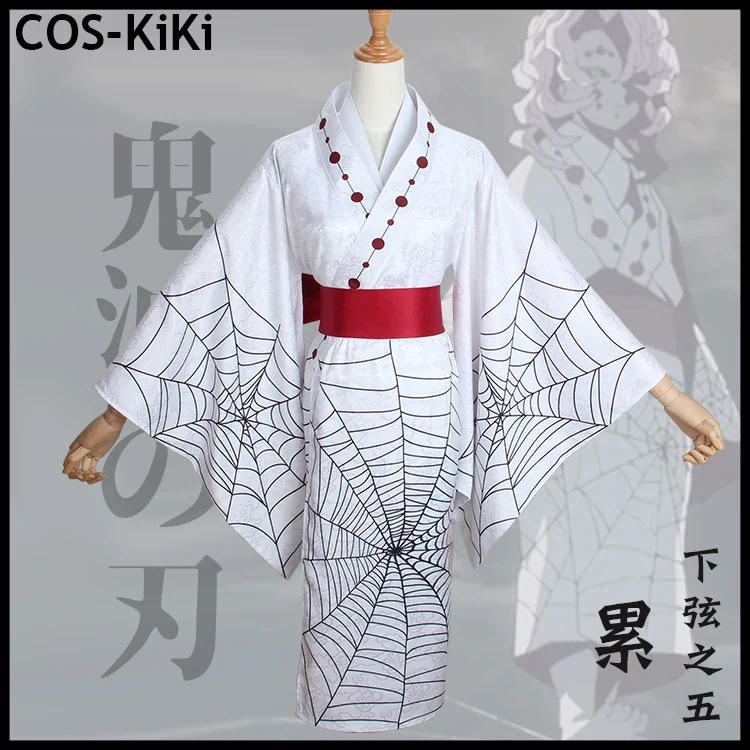 

COS-KiKi Anime Demon Slayer:Kimetsu no Yaiba Rui Japanese Kimono Game Suit Gorgeous Cosplay Costume Halloween Party Outfit