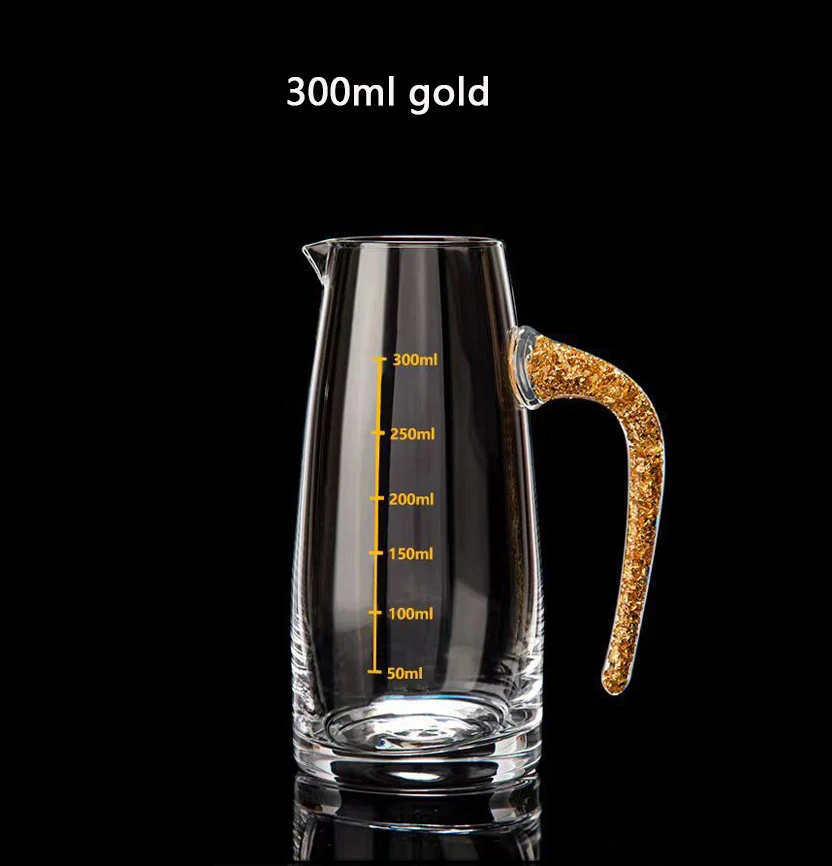Дозатор для ликера 100/300 мл, мерный горшок, бутылка вина, золотая фольга, бессвинцовое хрустальное стекло, небольшой горшок для вина, контейнер для вина, чашка для вина