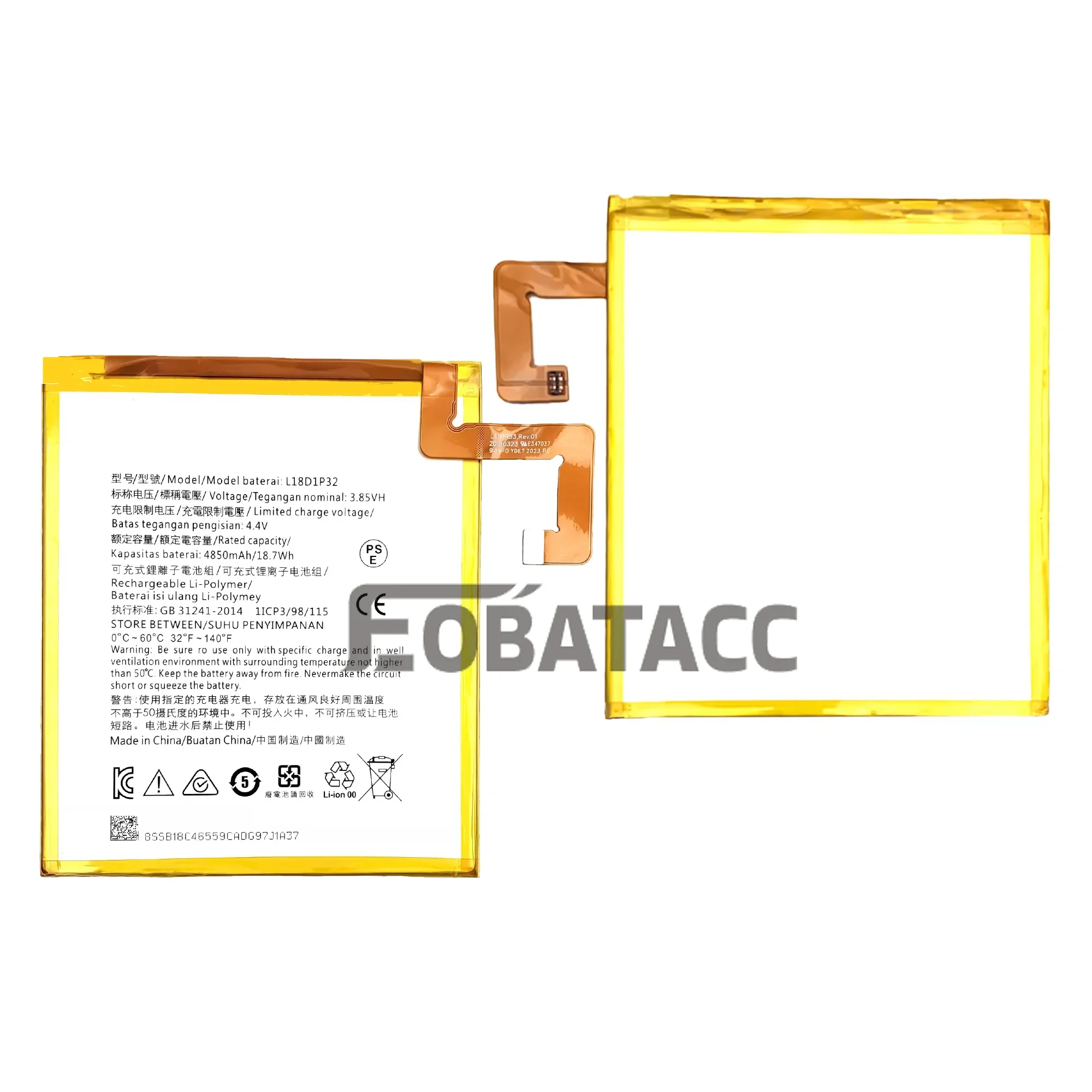 Фото Сменный аккумулятор L18D1P32 емкостью 4850 мАч для планшета Lenovo M10 TB-X605L TB-X605F TB-X605M TB-X505X X505L + инструменты №4