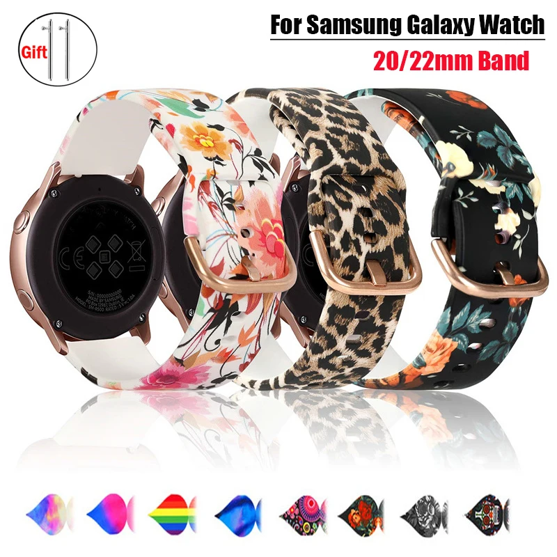 Women Printed Band for Samsung Galaxy Watch 5 pro/4/Classic/Gear S3/Active 22/20mm Bracelet Huawei/amazfit GTR-GTS-4-3-2e strap