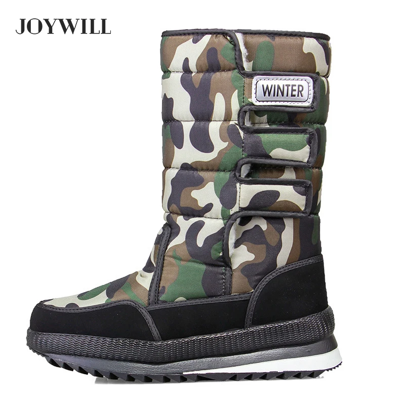 JOYWILL Men Winter Snow Boots Plush Super Warm Cotton Shoes Women Fashion Waterproof Boots For Winter Unisex Ankle Shoes New
