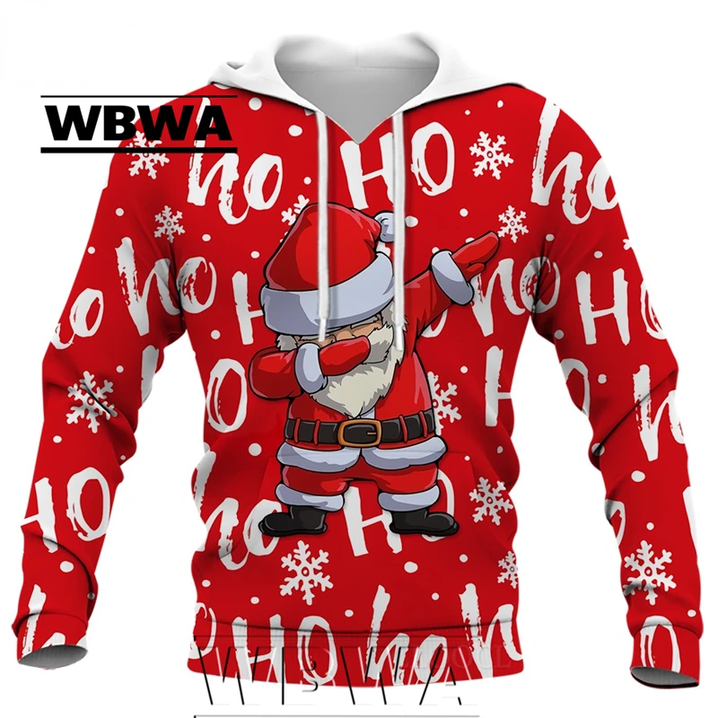 

Christmas Hoodie Ho Ho Ho Dabbing Santa Claus 3D All Over Printed Autumn Men Women Hooded Pullover Sudadera Hombre