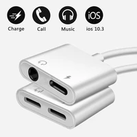 dual lighting audio adapter for iphone x 7 7plus 8 8 plus 3 5mm jack earphone charging aux 2 in 1 splitter for ios 10 3