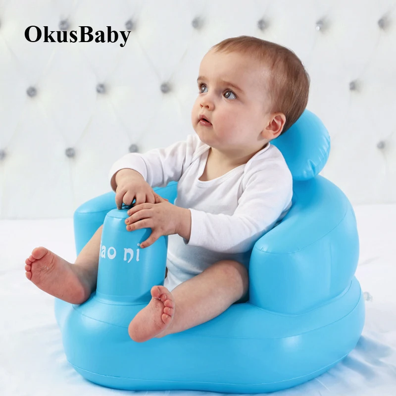 Baby Inflatable Soft Sofa Learning Sitting Safety Seat Dining Chair Portable Bath Stool Children Play Water Learn to sit Tool