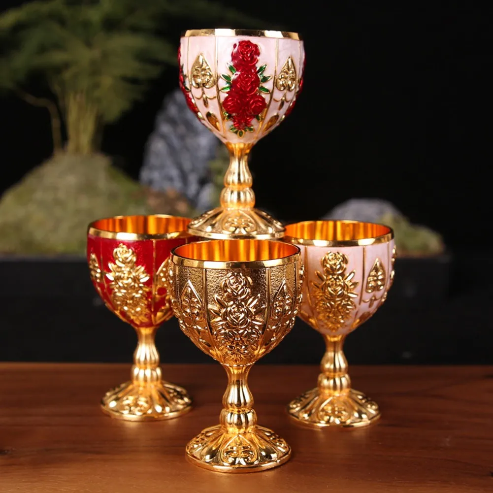 

Alloy Wine Cup Mini Spirits Wine Glases Cup Alloy Portable 30ml Wine Cups For Bar Home Decoration Gift Goblet Table Decor