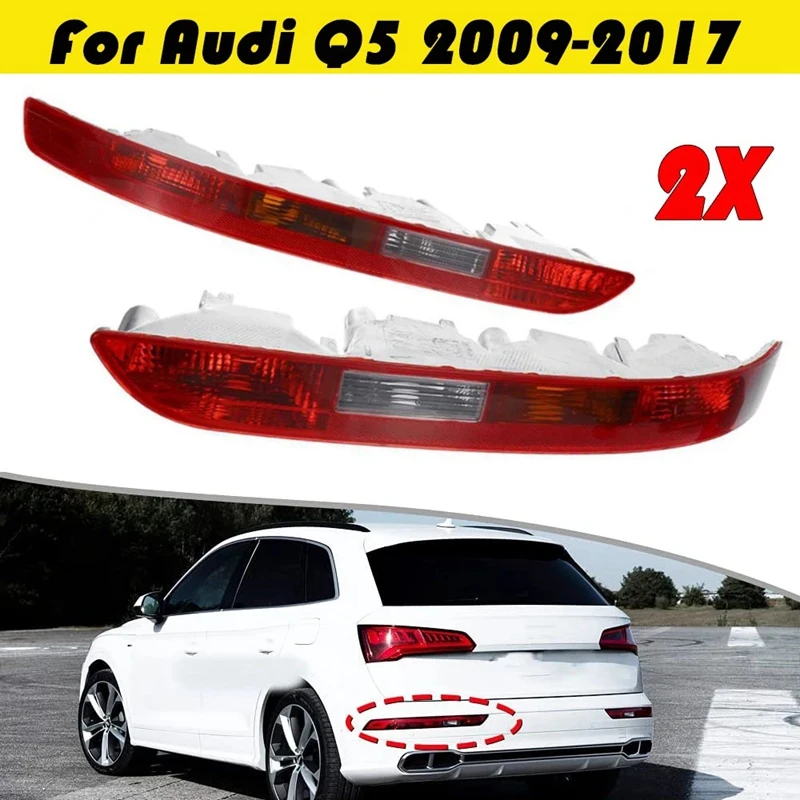

NEW-2X Car Taillight Rear Bumper Tail Light Cover for- Q5 2.0T 2009 -2017 8R0945095 8R0945096