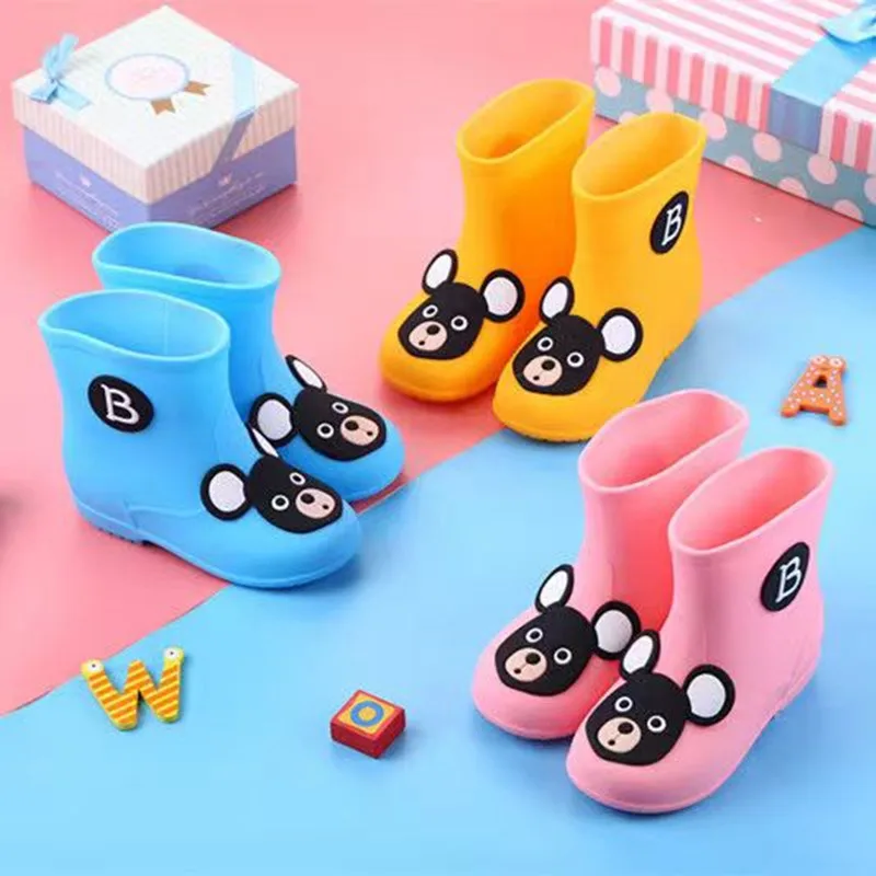 JY PVC Animal Children's Cute Bear rain Boots Waterproof & non-slip Shoes 5Sizes  Different STYLES   T