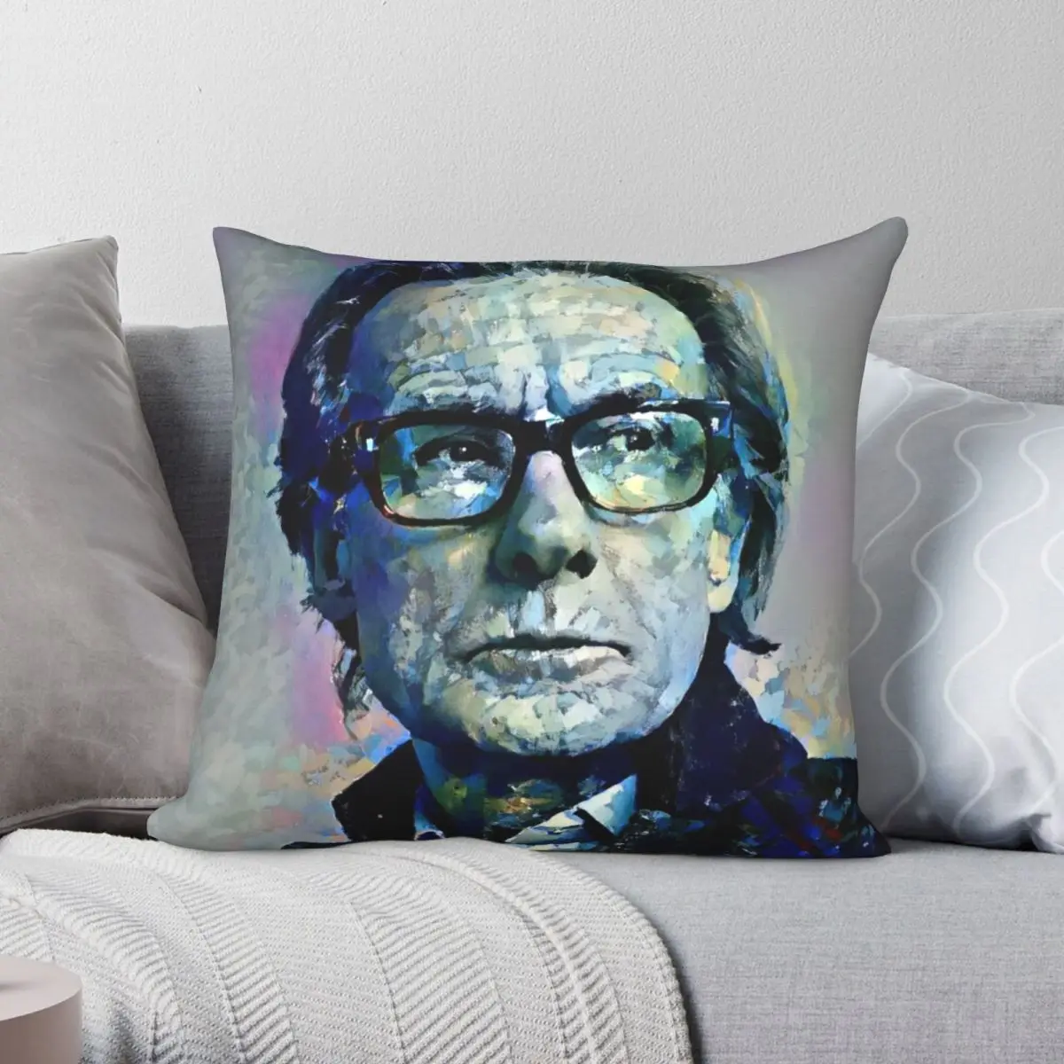 

Bill Nighy Portrait Pillowcase Polyester Linen Velvet Creative Zip Decor Throw Pillow Case Sofa Cushion Cover